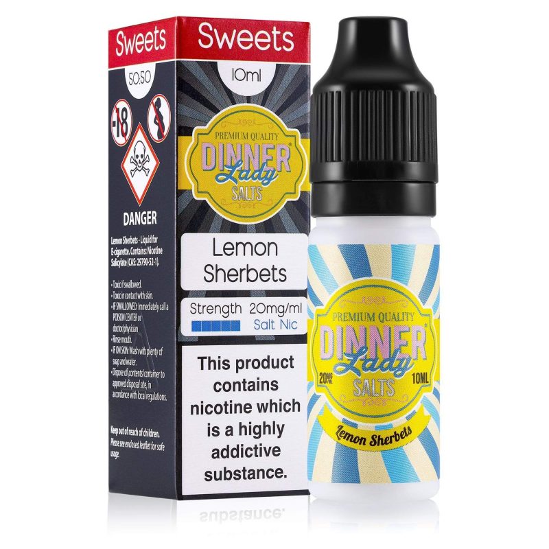 Dinner lady e liquid lemon sherbets nicotine salt e liquid 1 1