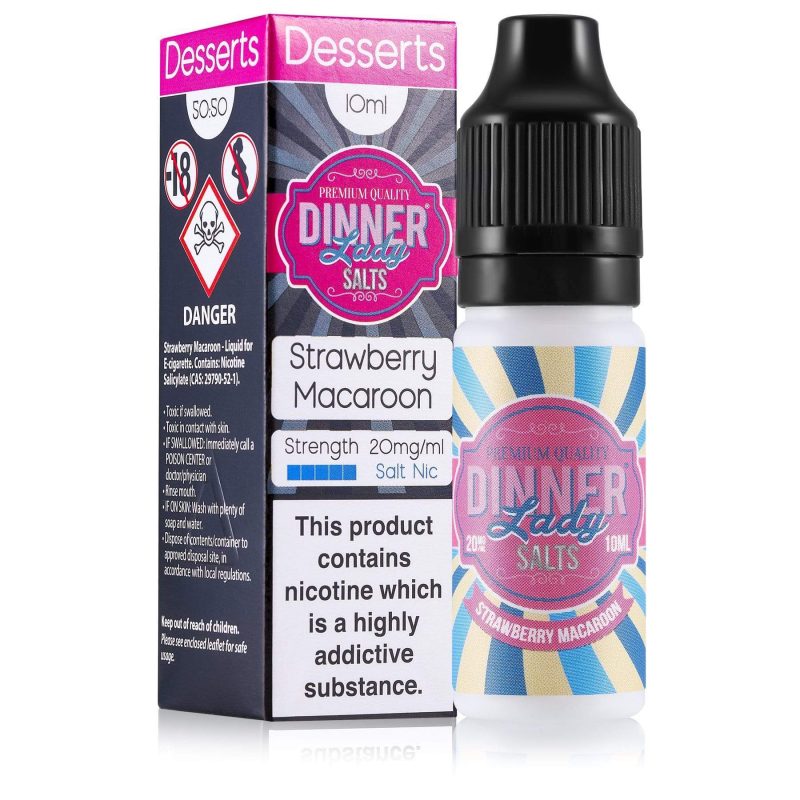 Dinner lady e liquid strawberry macaroon nicotine salt e liquid 1