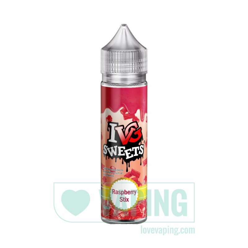 ivg raspberry stix 50ml short fill eliquid ivg sweets 01