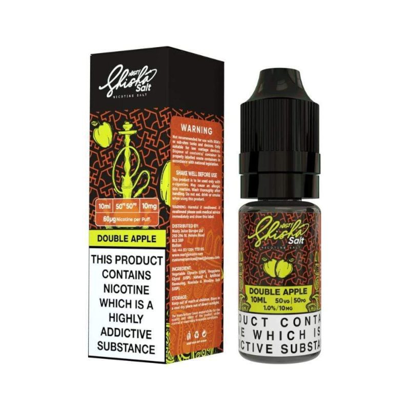 nasty shisha e liquid double apple nicotine salt e liquid 1 1