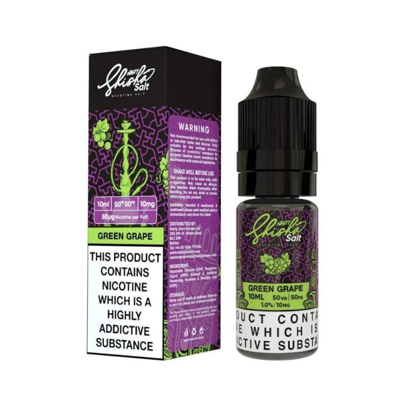 nasty shisha e liquid green grape nicotine salt e liquid 1