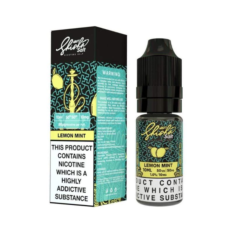 nasty shisha e liquid lemon mint nicotine salt e liquid 1